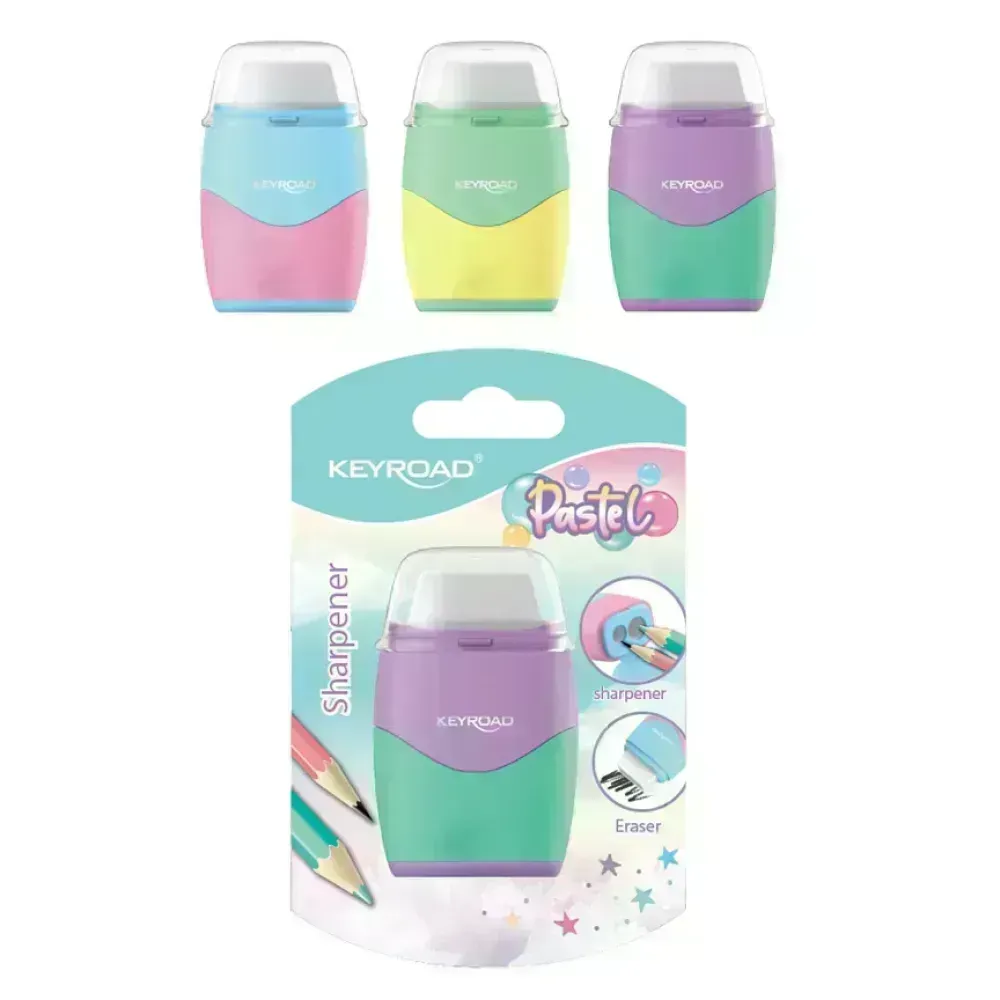Sacap., 2 Huecos con Borrador,  Faces Pastel, Blister x 1 Und