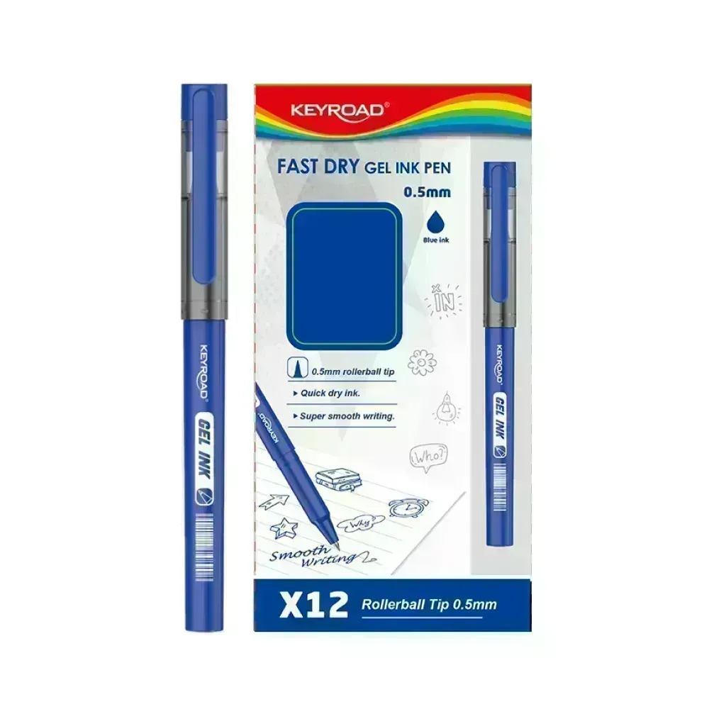 Bolígrafo, Gel 0.5 mm, Azul, Caja x 12 Unds. 