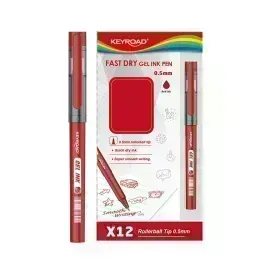 Bolígrafo, Gel 0.5 mm, Rojo, Caja x 12 Unds. 