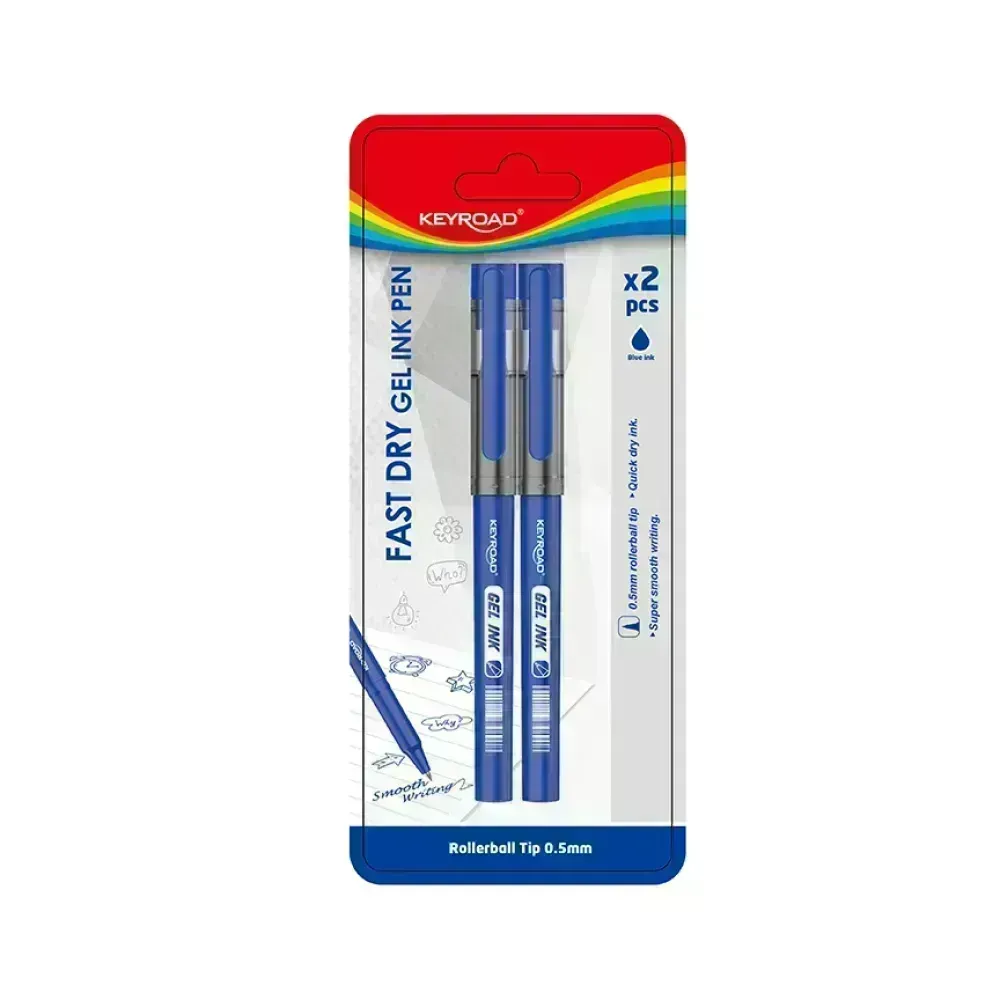 Bolígrafos, Gel, 0.5 mm, Blister x 2 Azul