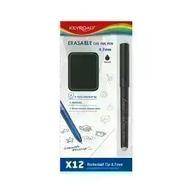 Bolígrafos, Gel Borrable, Negro, Caja x 12 Unds.