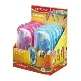 Compás, Escolar + Jgo. Matemático, Compax,  Estuche x 1 Und.