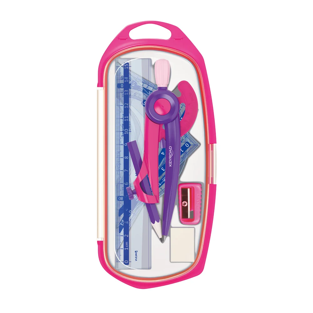 Compás, Escolar + Jgo. Matemático, Compax,  Estuche x 1 Und.