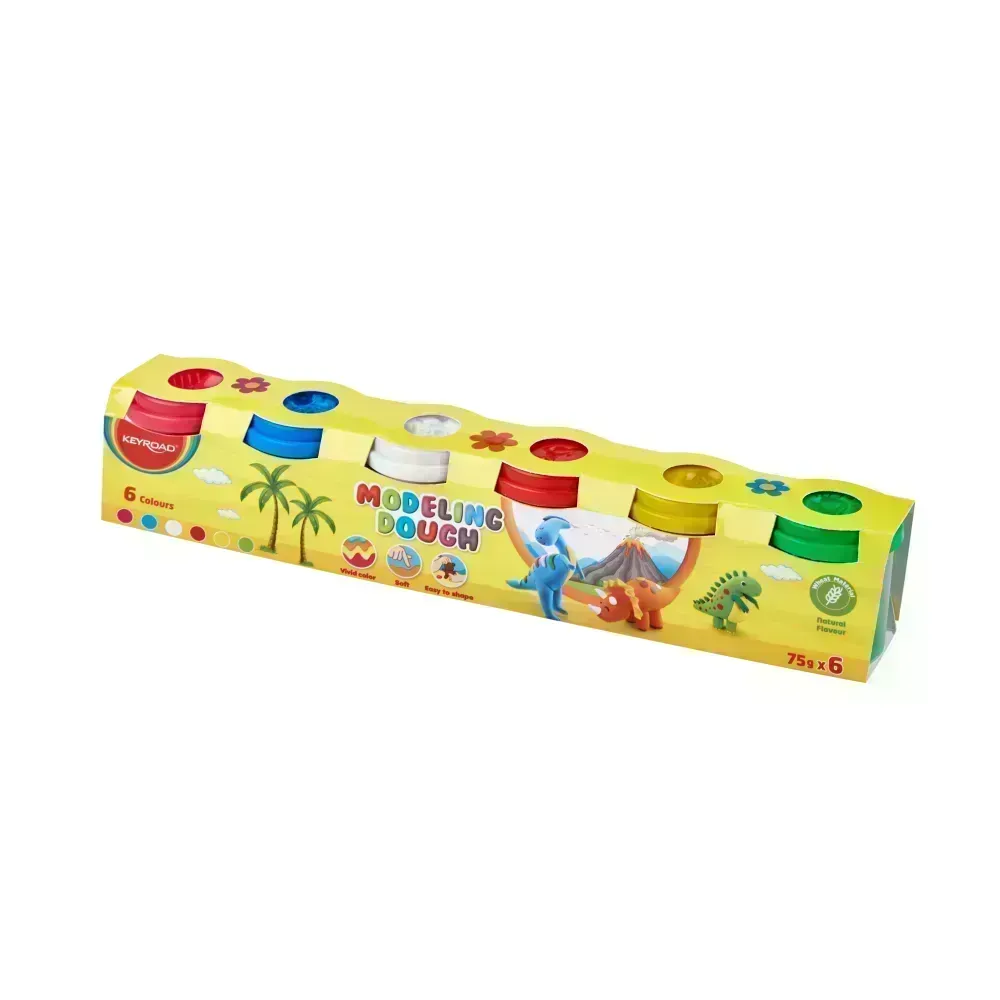 Masillas, Play Dough, Caja 6 Potes x 75 g. c.u. Col. Surt.