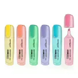 Resaltador, Highlighter, Pastel, Exh x 24 Unds. 6 Col. Surtidos.