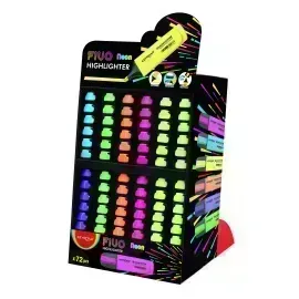Resaltador, Highlighter, Neón, Exh x 72 Unds. 6 Col. Surtidos.