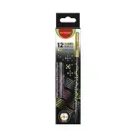 Lápiz de Grafito, HB, Circulares, Mina 2.2 mm, Luxury Black Wood - Metallic Design., Caja x 12 Unds.