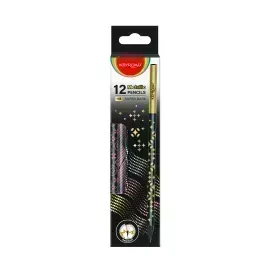 Lápiz de Grafito, HB, Circulares, Mina 2.2 mm, Luxury Black Wood - Metallic Design., Caja x 12 Unds.
