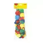 Pompones de Manualidades, Diferentes Tamaños y Colores, Bolsa