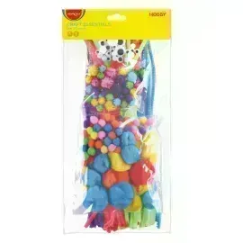 Pack de Manualidades 3: Pompones, Limpiapipas, Figuras de Goma Eva Adhesivas, otros, Set