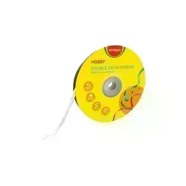 Cinta Satinada, 7mm x 25 Yardas, Rollo, Blanco