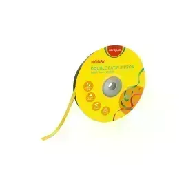 Cinta Satinada, 7mm x 25 Yardas, Rollo, Amarillo