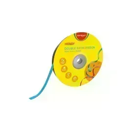 Cinta Satinada, 7mm x 25 Yardas, Rollo, Celeste