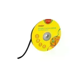 Cinta Satinada, 7mm x 25 Yardas, Rollo, Negro