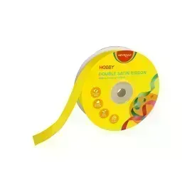 Cinta Satinada, 25mm x 25 Yardas, Rollo, Amarillo