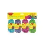 Ovillo de Lana Escolar, 4 Rollos x 15 g. c.u. (Azul, Morado, Rosado, Verde). Bolsa x 4 Unds. 