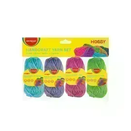 Ovillo de Lana Escolar, 4 Rollos x 15 g. c.u. (Azul, Morado, Rosado, Verde). Bolsa x 4 Unds. 