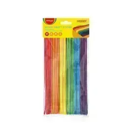 Palitos de Madera, Colores Surtidos, 200 mm x 24 mm x 1.6 mm, Bolsa x 50 pzas. 