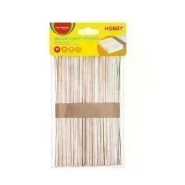 Palitos de Madera, Color Natural, 150 mm x 18 mm x 2 mm, Bolsa x 50 pzas. 