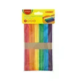 Palitos de Madera, Colores Surtidos, 150 mm x 18 mm x 2 mm, Bolsa x 50 pzas. 