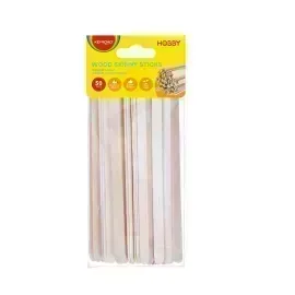 Palitos de Madera Delgados, Color Natural, 140 mm x 5 mm x 1 mm, Bolsa x 50 pzas. 