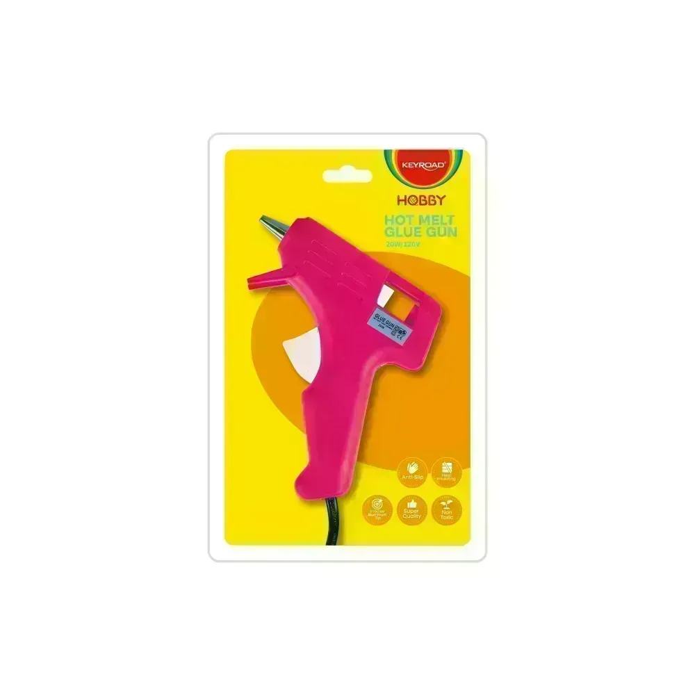 Pistola Caliente, para Silicona en Barra Delgada, 20W/110-220V, con Interruptor, Pack x 1 Und.