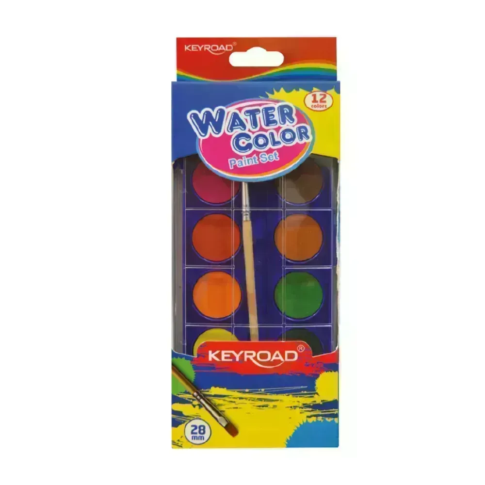 Acuarelas, Caja x 12 colores + Pincel. (KR-972884)