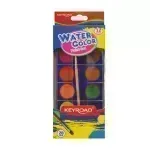 Acuarelas, Caja x 12 colores + Pincel. (KR-972884)