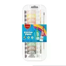 Témperas, Poster Paint. Estuche  x 12 Tubos x 12 mL c.u. Col. Surtidos.