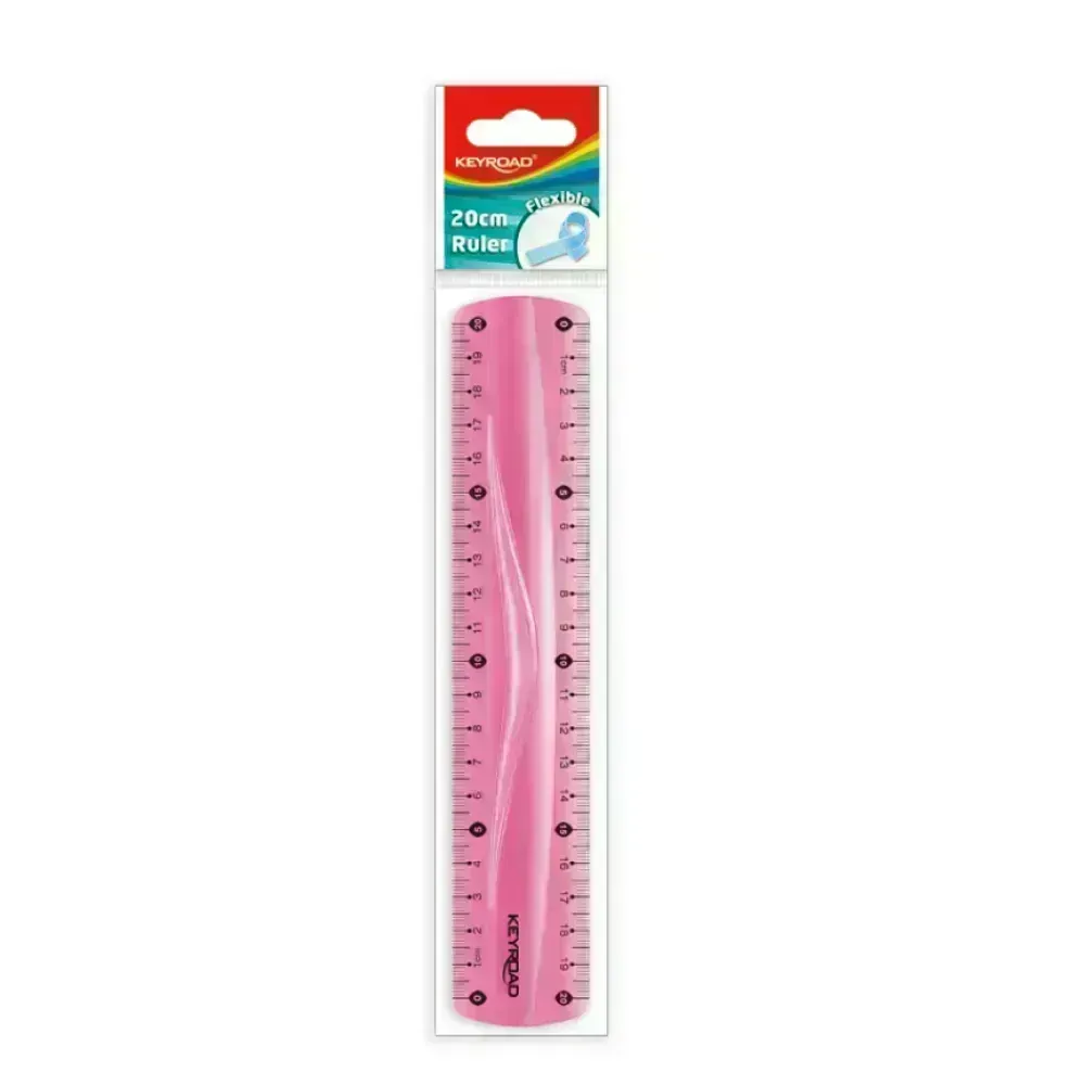 Regla Plástica, Flexible, 20 cm., Pack x 1 Und.