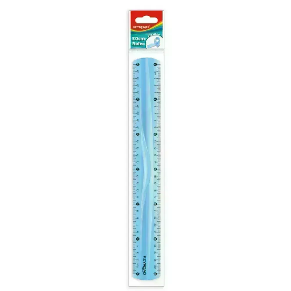 Regla Plástica, Flexible, 30 cm., Pack x 1 Und.