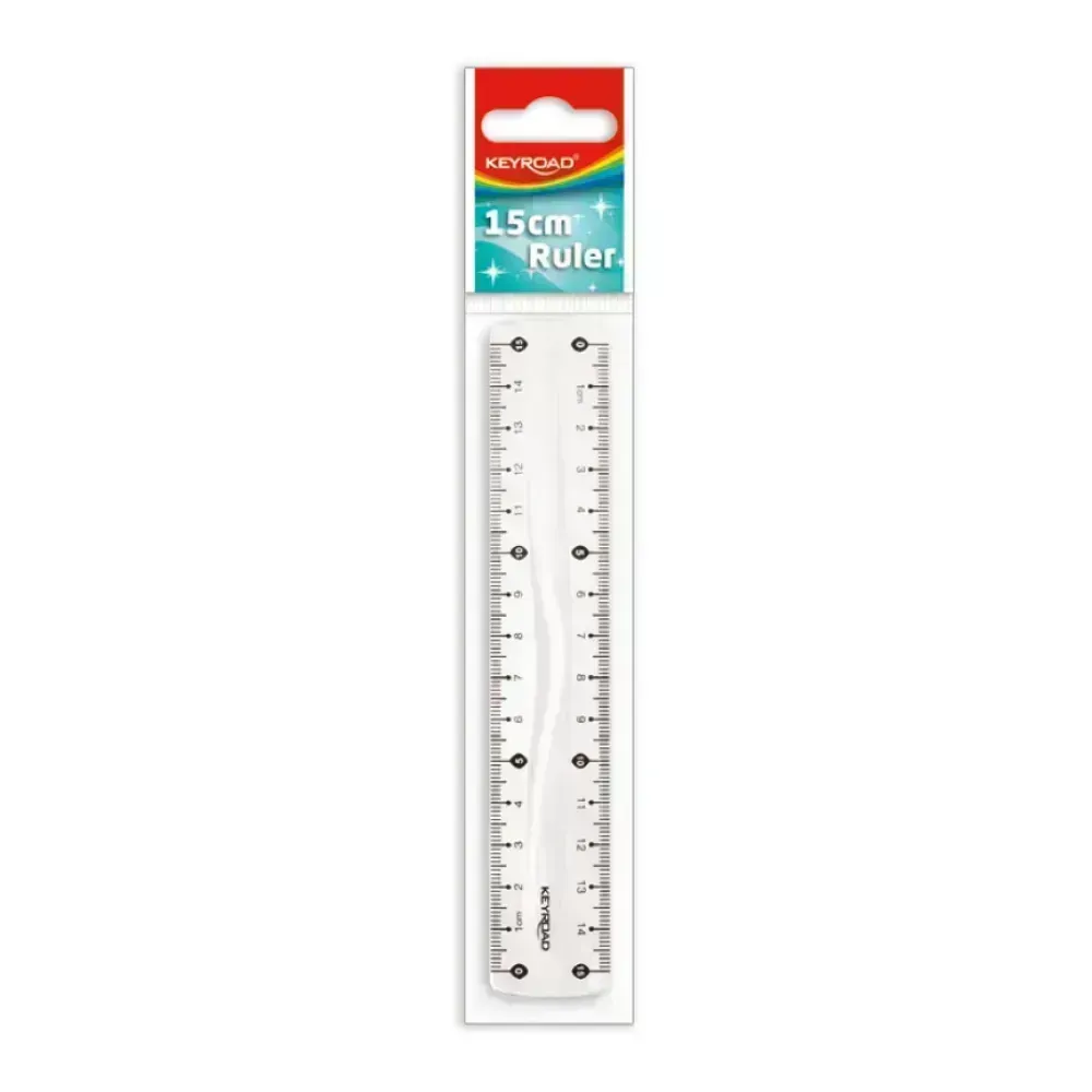 Regla Plástica, Rígida, 15 cm., Pack x 1 Und.