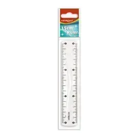 Regla Plástica, Rígida, 15 cm., Pack x 1 Und.