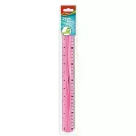 Regla Plástica, Flexible, 30 cm., (cm y pulg), Pack x 1 Und.