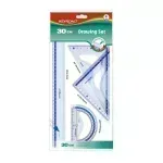 Juego Geometrico Plástico, Rígido, 30 cm., Pack x 4 piezas.