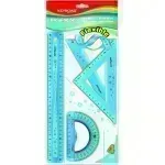 Juego Geometrico Plást, Flexible, 30 cm.,Pack x 4 piezas.