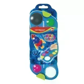 Acuarelas, Estuche x 12 Colores x 28 mm + Paleta + Pincel, 1 Und.