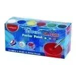 Témpera Escolar, Caja x 6 Colores x 25 mL. Pote Apilable