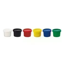 Témpera Escolar, Caja x 6 Colores x 25 mL. Pote Apilable