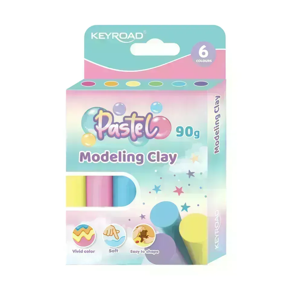 Plastilina, Pastel, Caja x 6 Colores x 15 g. c.u. Col. Surt.