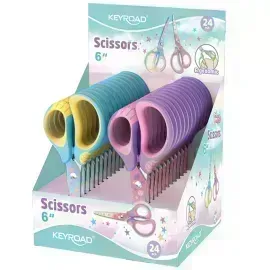 Tijera, Esc, 6 pulg, Pastel Soft, Exh x 24 Und.