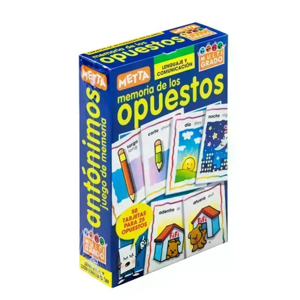 Tarjetas Educativas, Opuestos, 50 Tarjetas, 1 Und.