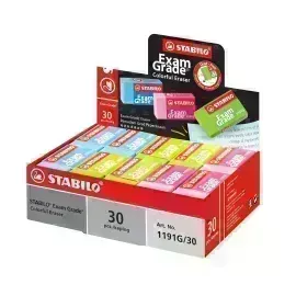 Borrador, Exam Grade Coloful, (40x22x11 mm), Exh x 30 Unds.