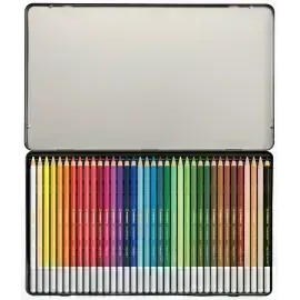Lápices de Color Tiza Pastel, Carbothello, Cuerpo Circular, Mina 4.4 mm, Caja Metálica x 36 Unds., Colores Surtidos