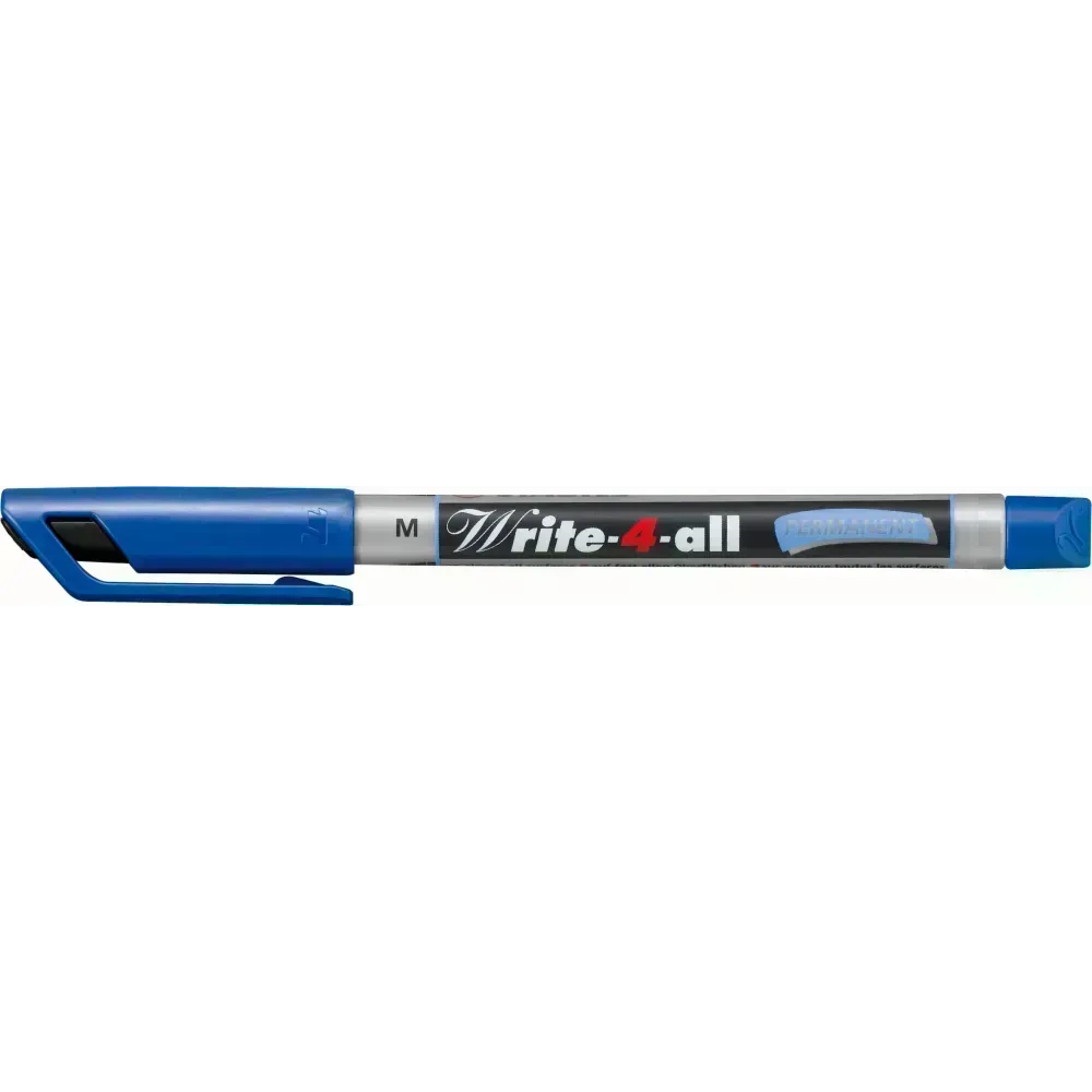 Marc. Permanente, Write-4-all, Punta Redonda, Medio M, 1.0 mm, Azul, Unidad