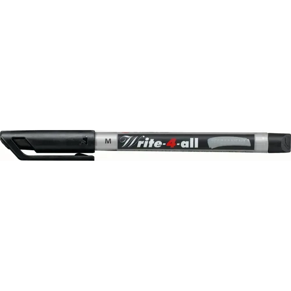 Marc. Permanente, Write-4-all, Punta Redonda, Medio M, 1.0 mm, Negro, Unidad