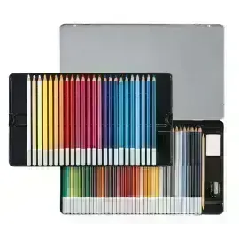 Lápices de Color Tiza Pastel, Carbothello, Cuerpo Circular, Mina 4.4 mm, Caja Metálica x 60 Unds., Colores Surtidos