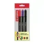 Marc. Permanente para CD, Cappi, Punta Redonda, M 1.0 mm, Pack x 3 Unds. Azul, Negro, Rojo