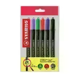 Marc. Permanente para CD, Cappi, Punta Redonda, M 1.0 mm, Pack x 6 Unds. 6 Colores Surtidos