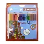 Lápices de Color, Largos, Swans (Diseño Jóvenes-Adultos), Cuerpo Hexagonal, Mina 2.5 mm, Estuche x 24 Colores. 